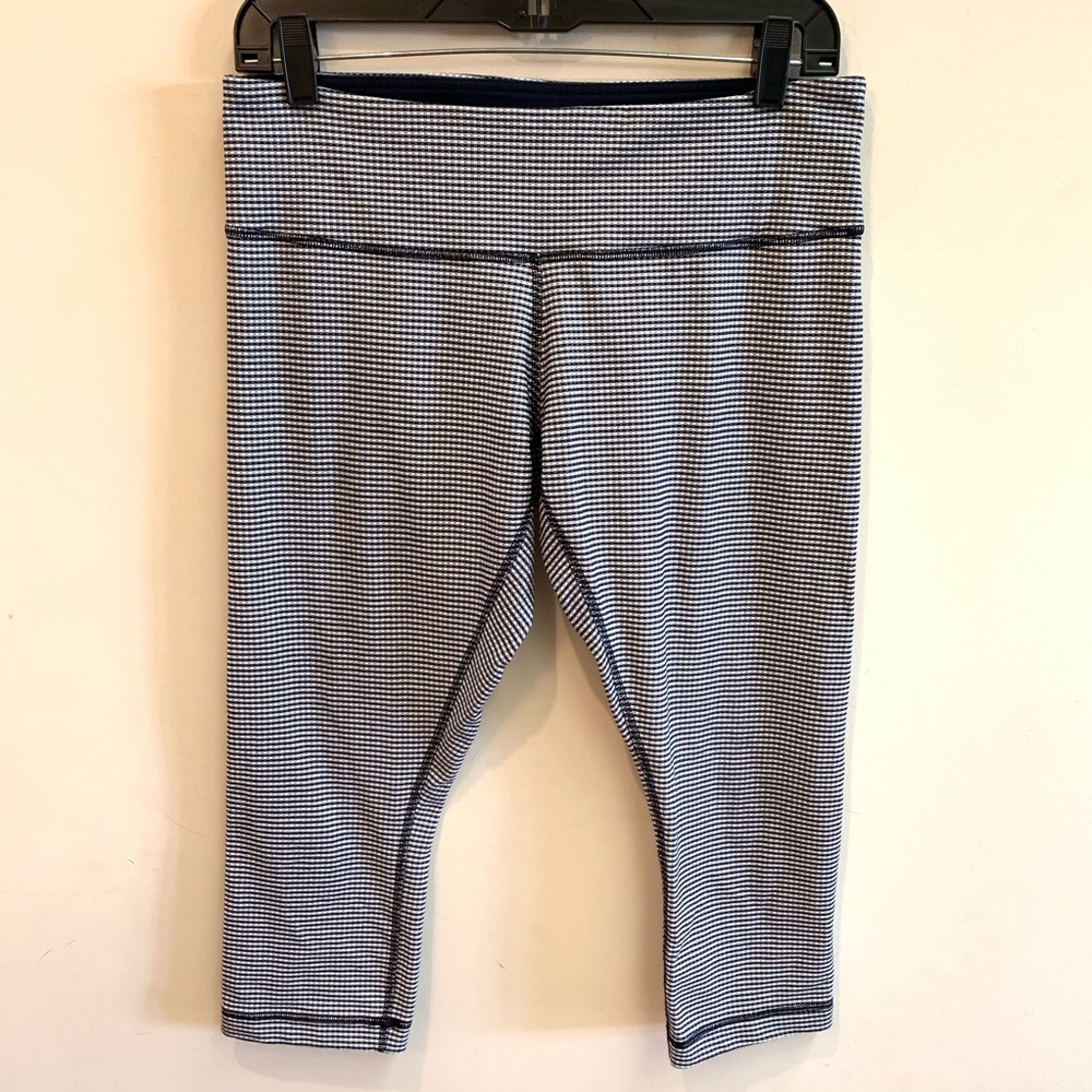 Lululemon Blue Checkered Capri Pants 10